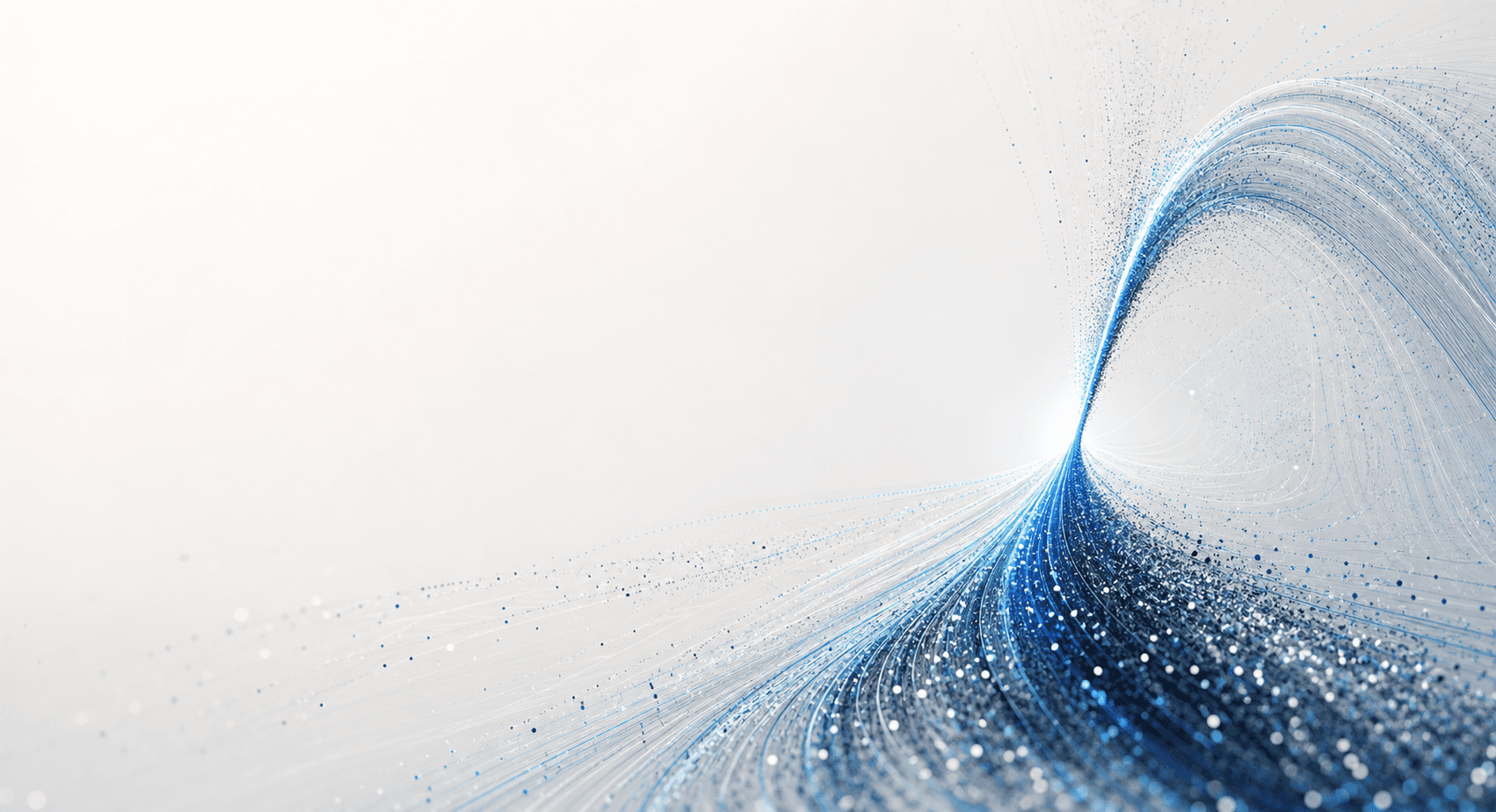 Abstract blue signal field converging into an intelligent system