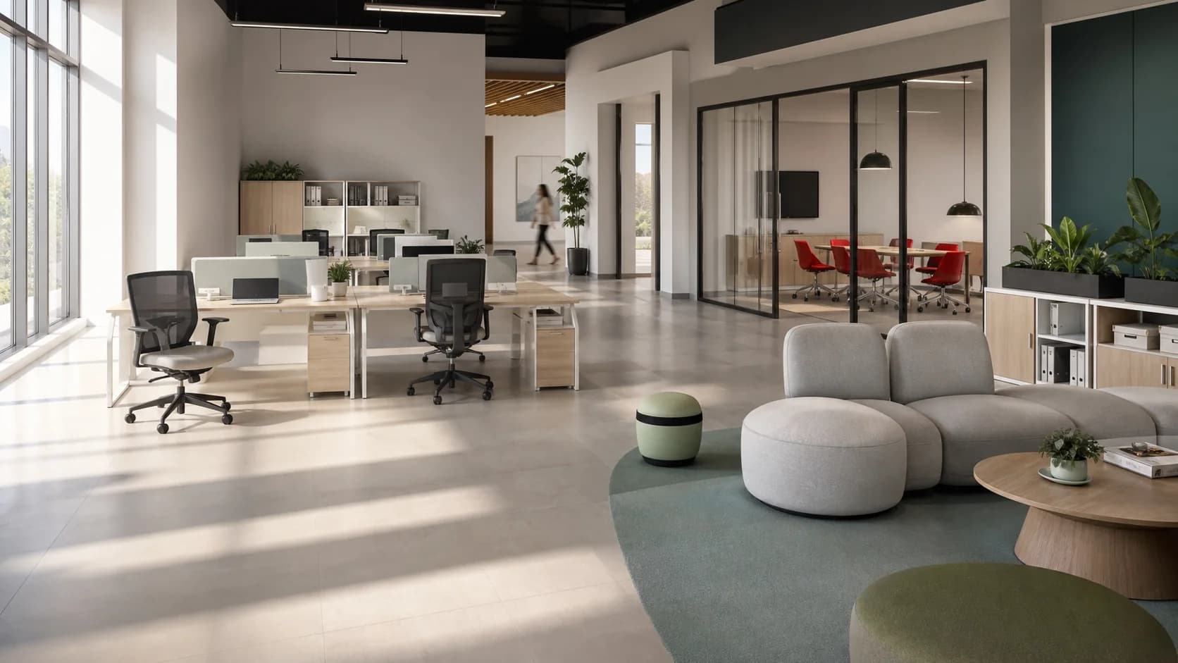 Modern furnished workplace representing the Lucid Retail OS